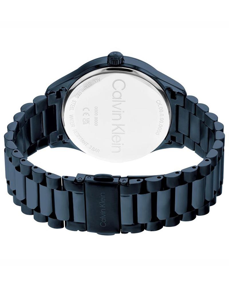 Calvin Klein 25200166 Iconic Blue Analog Dial Unisex Watch with Stainless Steel Strap