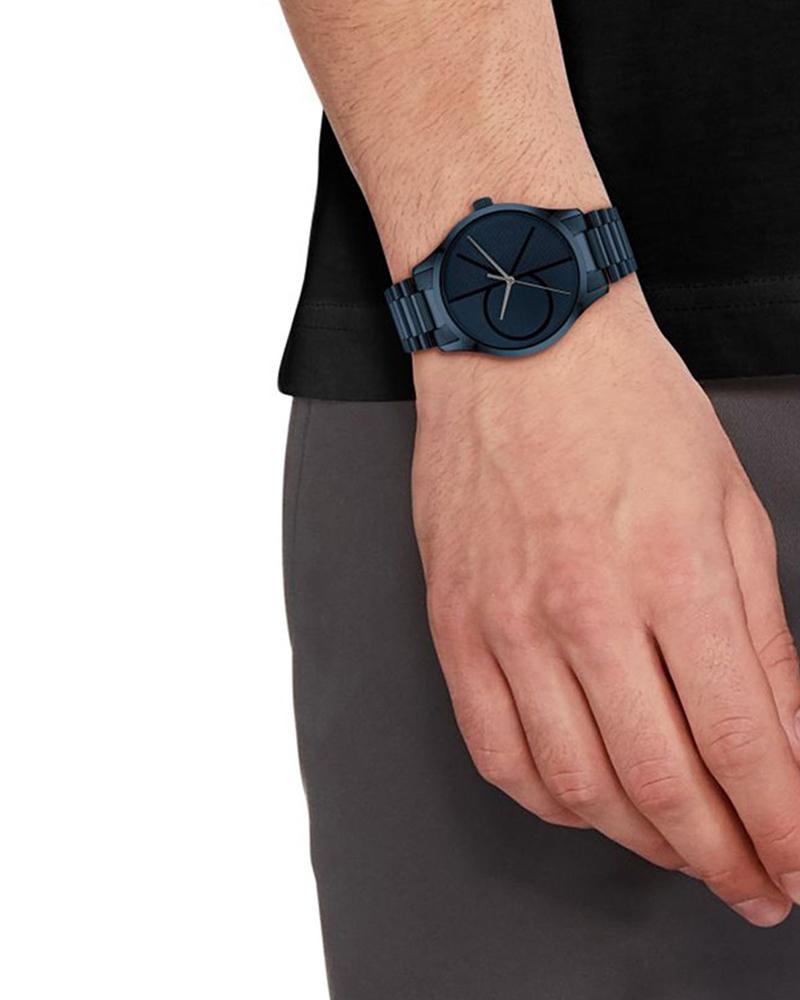 Calvin Klein 25200166 Iconic Blue Analog Dial Unisex Watch with Stainless Steel Strap