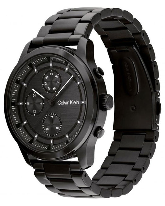 Calvin Klein 25200209 Men’s Sport Multi-Function Quartz Watch with Black Dial & Stainless-Steel Strap