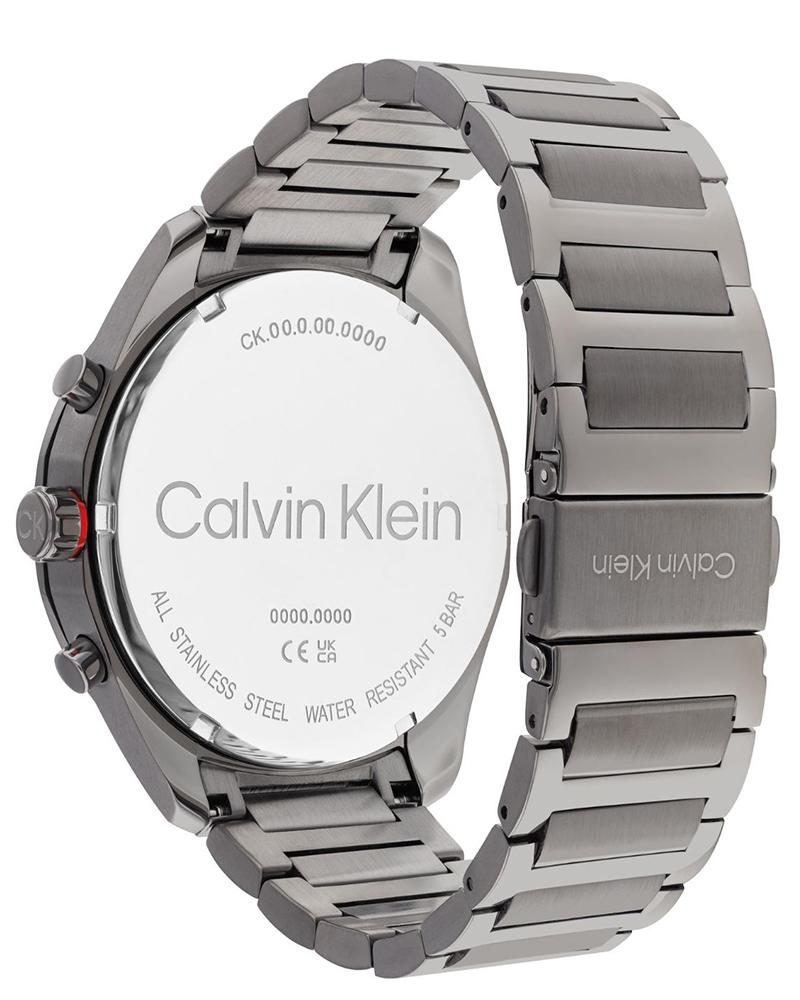 Calvin Klein 25200267 Men’s CK Force Chronograph Quartz Watch with Black Dial & Grey Stainless-Steel Strap