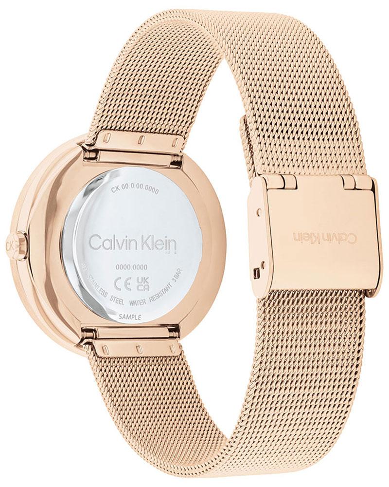 Calvin Klein 25200312 Women’s Twisted Bezel Quartz Watch with Silver Dial & Rose-Gold Stainless-Steel Strap