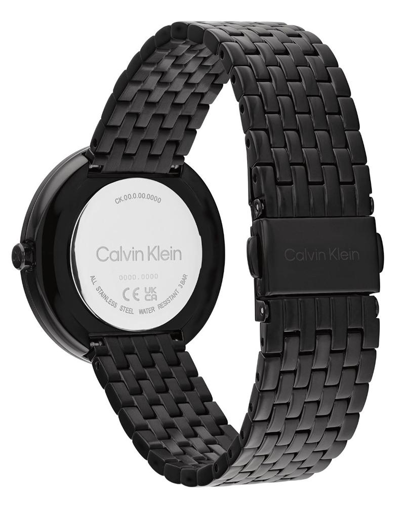 Calvin Klein 25200323 Women’s Twisted Bezel Quartz Watch with Mother-of-Pearl Dial & Black Stainless-Steel Strap