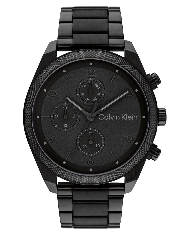 Calvin Klein 25200359 Men’s Impact Chronograph Quartz Watch with Black Dial & Black Stainless-Steel Strap