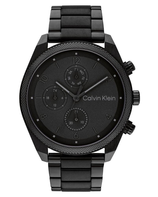 Calvin Klein 25200359 Men’s Impact Chronograph Quartz Watch with Black Dial & Black Stainless-Steel Strap