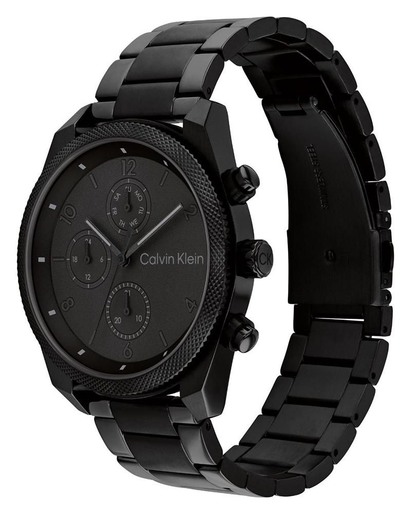 Calvin Klein 25200359 Men’s Impact Chronograph Quartz Watch with Black Dial & Black Stainless-Steel Strap