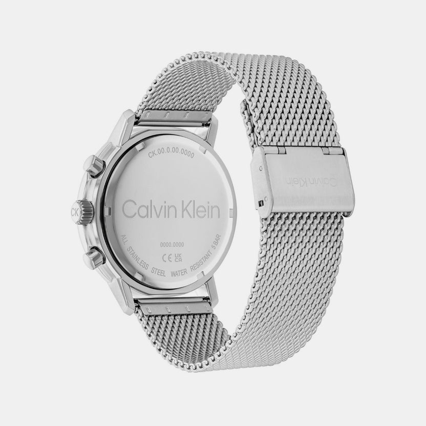 Calvin Klein 25200438 Gauge Men’s Blue Dial Stainless Steel Mesh Multifunction Watch