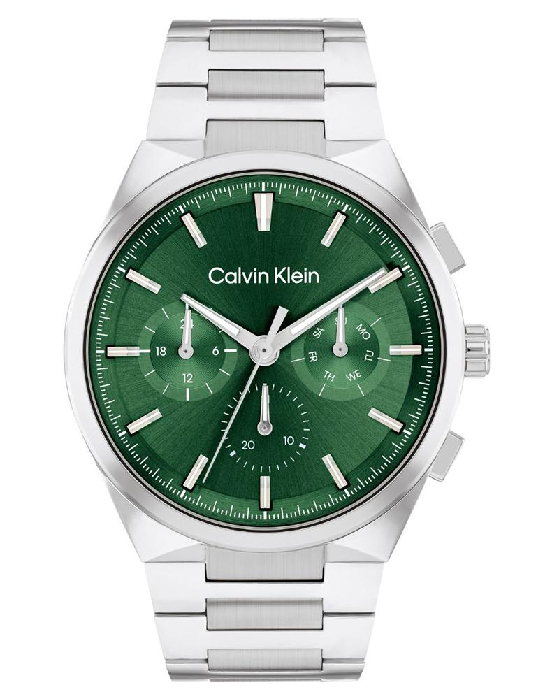 Calvin Klein 25200441 Distinguish Men Quartz Multifunction Green Dial Stainless Steel Watch