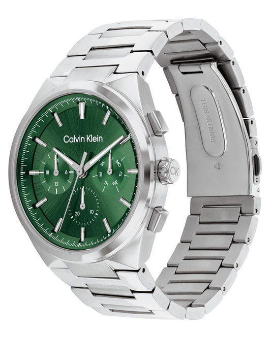 Calvin Klein 25200441 Distinguish Men Quartz Multifunction Green Dial Stainless Steel Watch