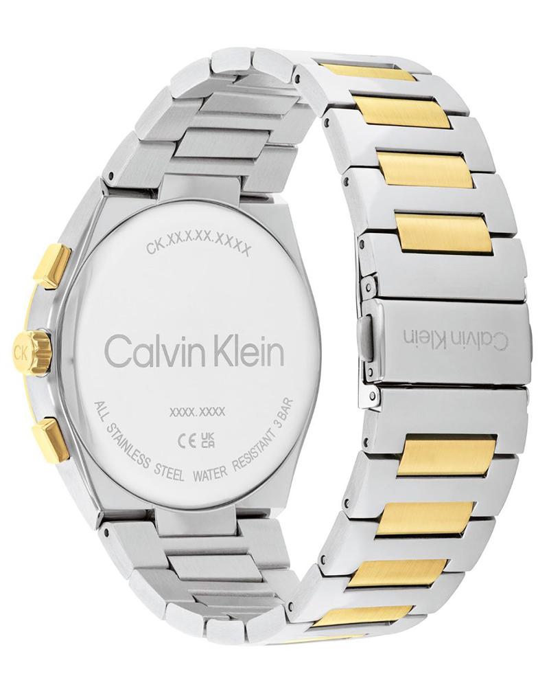 Calvin Klein 25200442 Men’s Quartz Analog Watch with Brown Dial, Gold Stainless Steel Strap