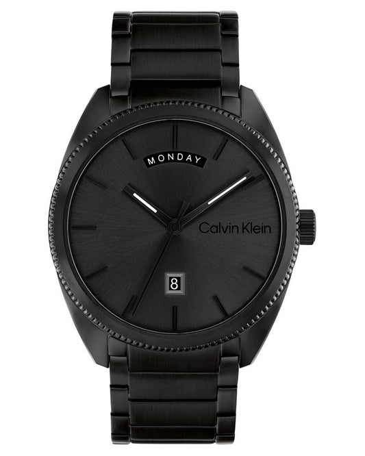 Calvin Klein 25200448 Progress Men Quartz Black Dial Black Stainless Steel Watch
