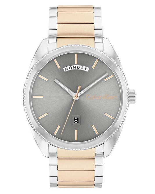 Calvin Klein 25200449 Progress Men Quartz Grey Dial Two-Tone Stainless Steel Watch