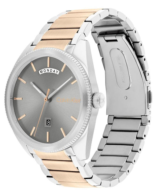 Calvin Klein 25200449 Progress Men Quartz Grey Dial Two-Tone Stainless Steel Watch