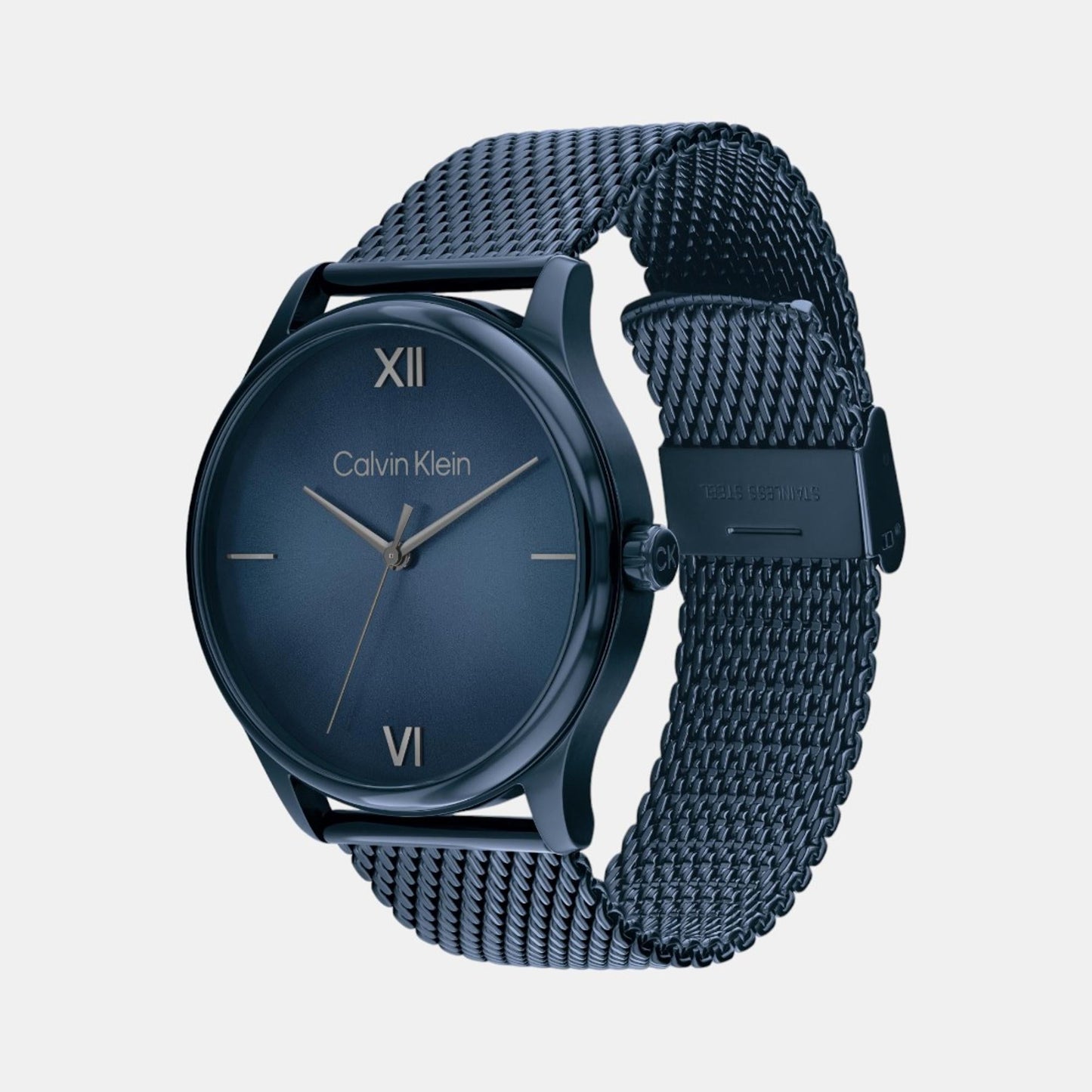 Calvin Klein 25200451 Ascend Men Quartz Blue Dial Stainless Steel Mesh Watch