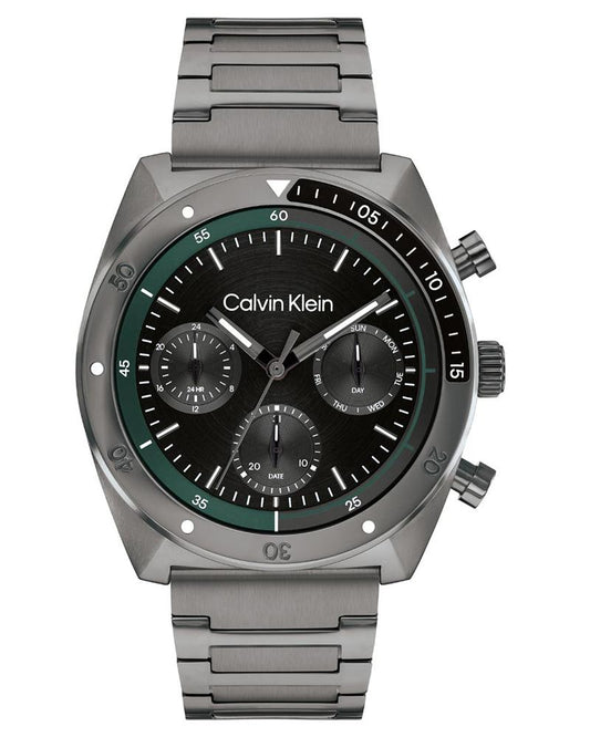 Calvin Klein 25200466 Flex Men Quartz Black Dial Grey Stainless Steel Watch