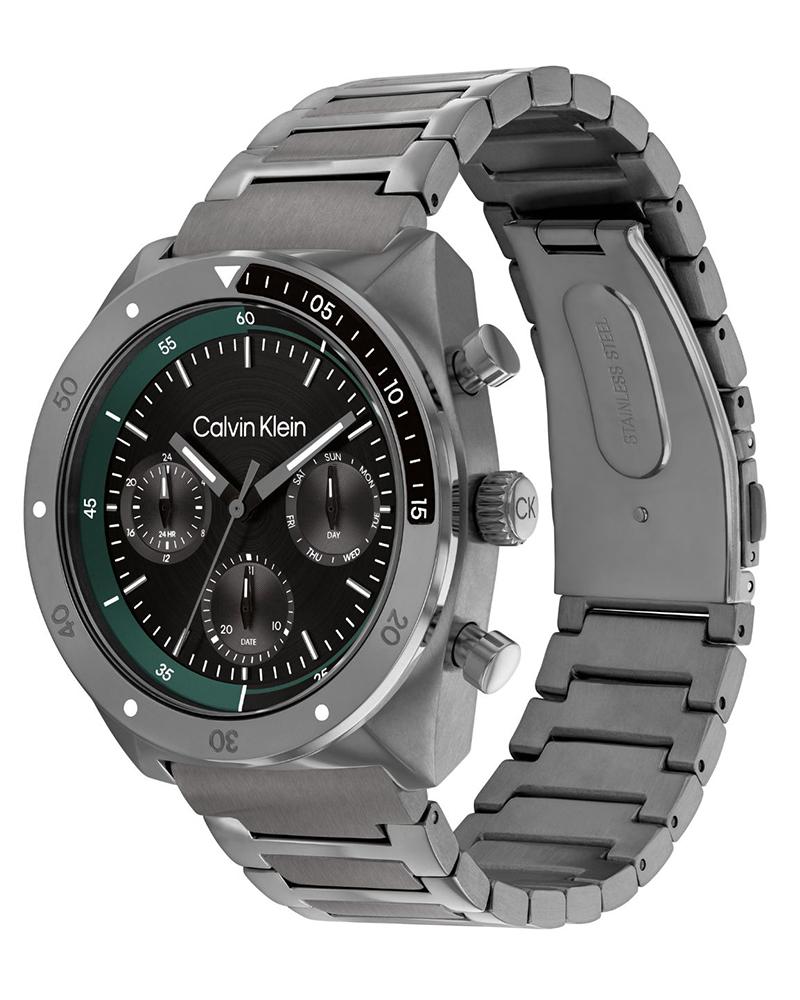 Calvin Klein 25200466 Flex Men Quartz Black Dial Grey Stainless Steel Watch