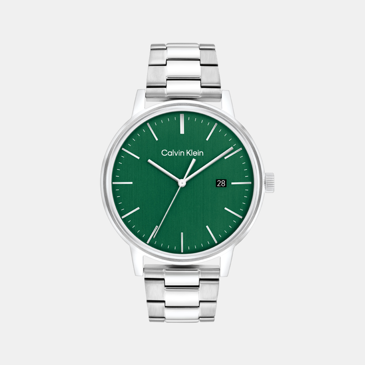 Calvin Klein 25200478 Linked Bracelet For Him Men Quartz Green Dial Stainless Steel Watch