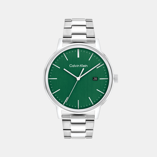Calvin Klein 25200478 Linked Bracelet For Him Men Quartz Green Dial Stainless Steel Watch