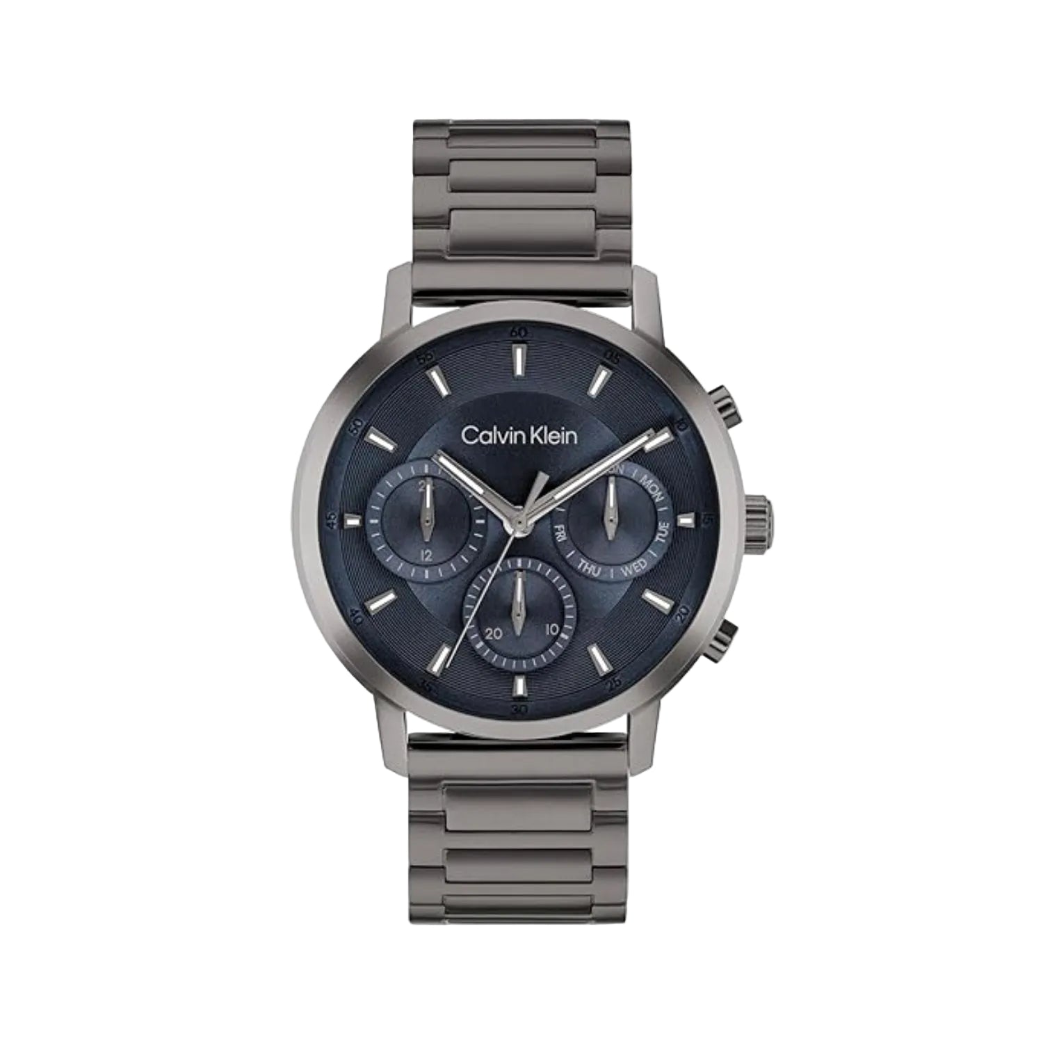 Calvin Klein 25200495 Gauge Men Quartz Multifunction Blue Dial Grey Steel Watch