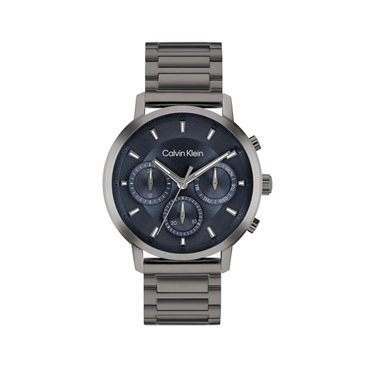 Calvin Klein 25200495 Gauge Men Quartz Multifunction Blue Dial Grey Steel Watch
