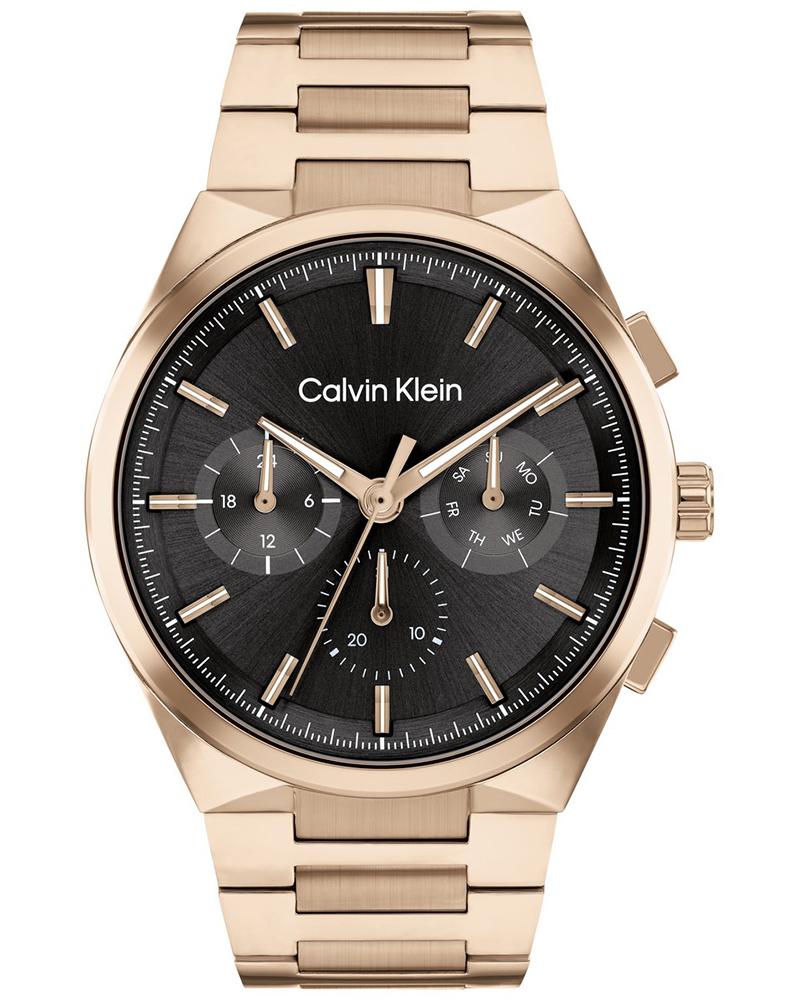 Calvin Klein 25200506 Distinguish Men’s Quartz Analog Watch with Black Dial, Silver Stainless Steel Strap