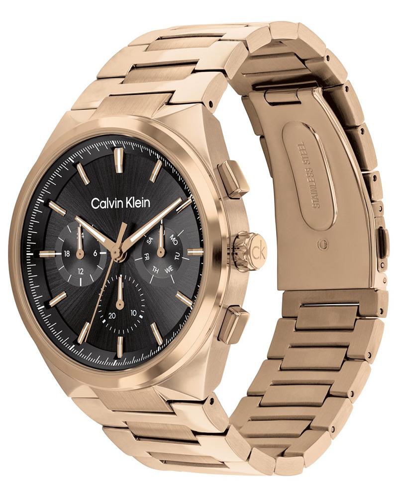 Calvin Klein 25200506 Distinguish Men’s Quartz Analog Watch with Black Dial, Silver Stainless Steel Strap