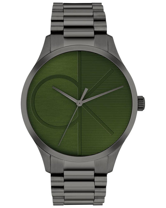 Calvin Klein 25300027 Iconic Unisex Quartz Green Dial Stainless Steel Watch