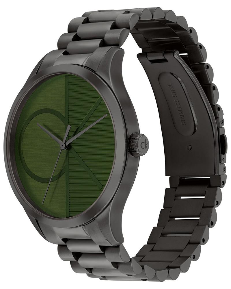 Calvin Klein 25300027 Iconic Unisex Quartz Green Dial Stainless Steel Watch