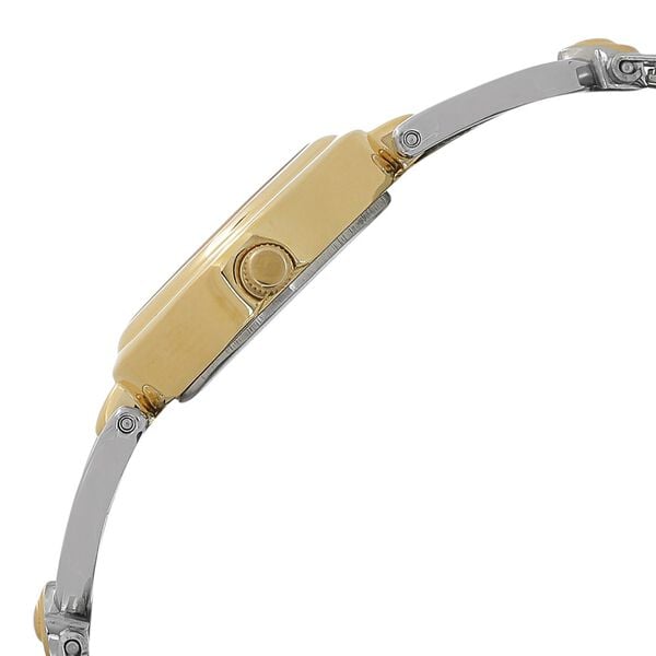 Titan 2536BM02 White Dial Analog Watch for Women – Two-Tone Stainless Steel Bracelet, Quartz Movement, Mineral Glass, Navette Metal Case