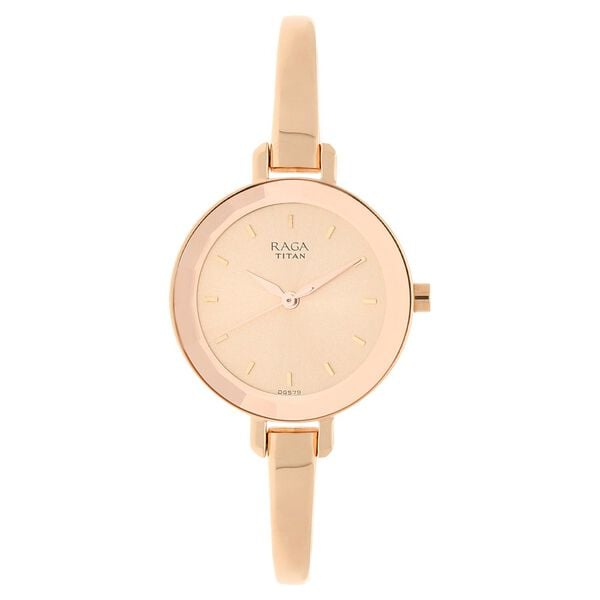Titan 2575WM01 Rose Gold Dial Analog Watch for Women – Rose Gold Stainless Steel Strap, Quartz Movement