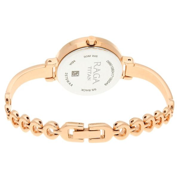 Titan 2575WM01 Rose Gold Dial Analog Watch for Women – Rose Gold Stainless Steel Strap, Quartz Movement