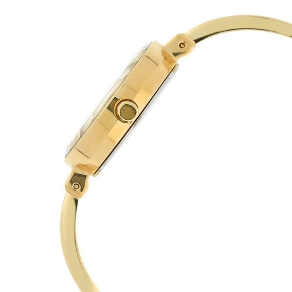 Titan 2575YM01 Champagne Dial Analog Watch for Women – Golden Stainless Steel Bracelet, Quartz Movement, Mineral Glass, Round Metal Case