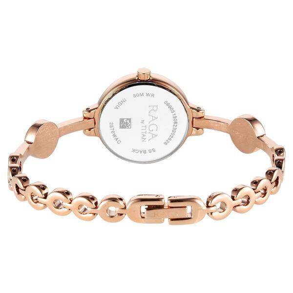 Titan 2576WM02 Women’s Rose-Gold Dial Analog Watch with Rose-Gold Metal Strap