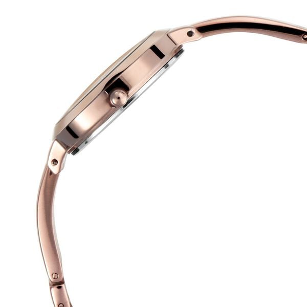 Titan 2578QM01 Women’s Rose-Gold Dial Analog Watch with Brown Metal Strap
