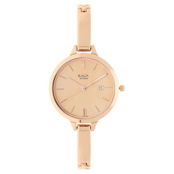 Titan NM2578WM01 Women’s Rose-Gold Dial Analog Watch