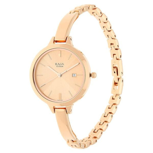 Titan NM2578WM01 Women’s Rose-Gold Dial Analog Watch