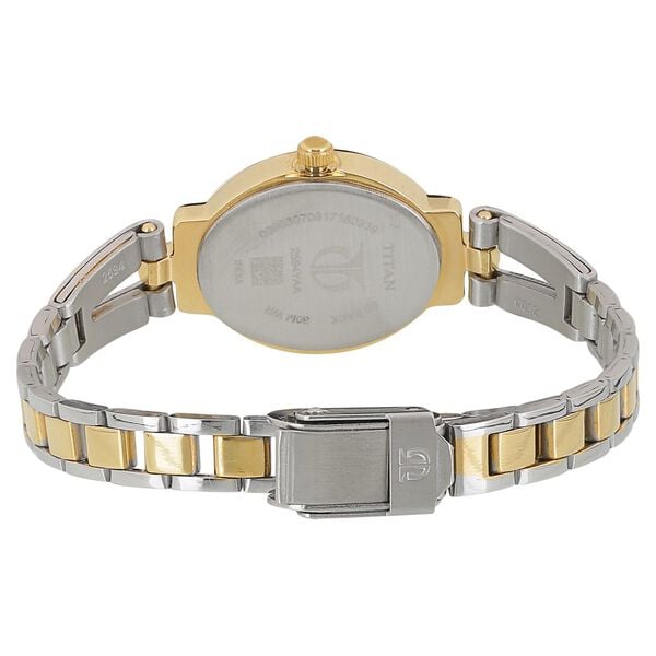 Titan 2594BM01 Quartz Analog Silver Dial Two-Tone Stainless Steel Women’s Watch