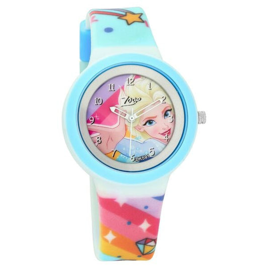 Zoop NT26006PP07W Disney-Frozen Kids Analog Watch with Multicolour Strap & Blue Dial