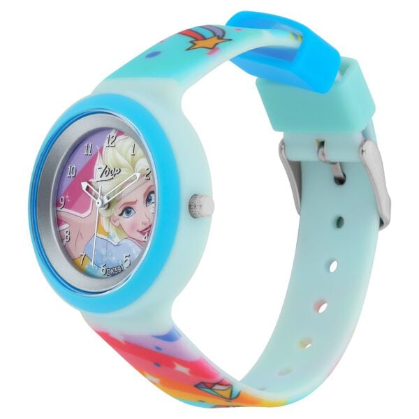 Zoop NT26006PP07W Disney-Frozen Kids Analog Watch with Multicolour Strap & Blue Dial