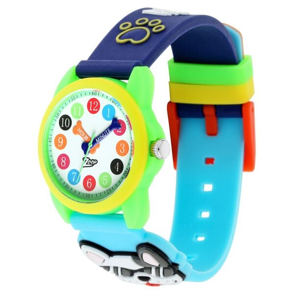 Zoop NU26016PP02 Analog Quartz Kids’ Watch with White Dial and Multicoloured Plastic Strap