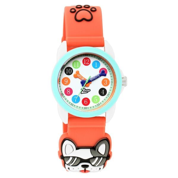 Zoop 26016PP03 3D Collection Quartz Analog White Dial Blue Plastic Strap Kids Watch