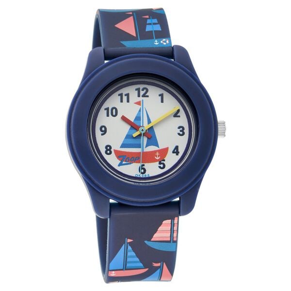 Zoop NS26019PP01W Kids Analog Quartz White Dial Blue Strap Watch