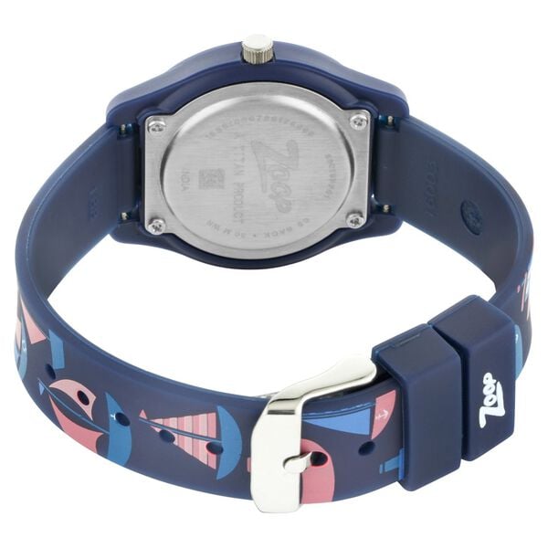 Zoop NT26019PP01W Analog Kids Watch with White Dial & Blue PU Strap