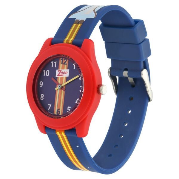 Zoop NR26019PP02W Analog Quartz Kids’ Watch with Blue Dial and Blue PU Strap