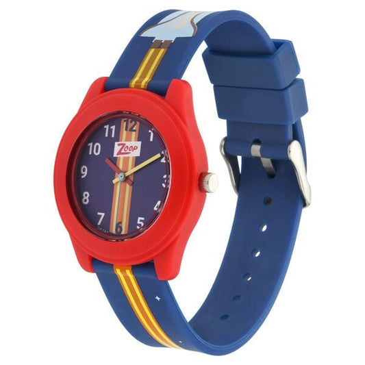 Zoop NR26019PP02W Analog Quartz Kids’ Watch with Blue Dial and Blue PU Strap