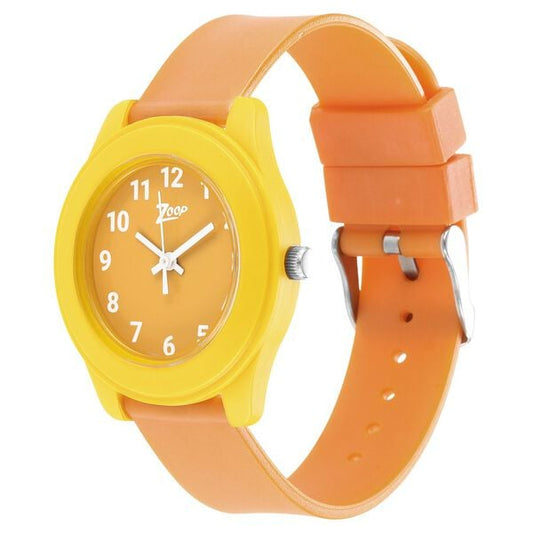Zoop 26019PP08W Analog Quartz Kids’ Watch with Yellow Dial and Yellow Plastic Strap
