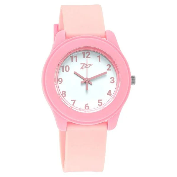 Zoop by Titan Kids Analog Watch NV26019PP12W | Silver Dial & Pink Plastic Strap