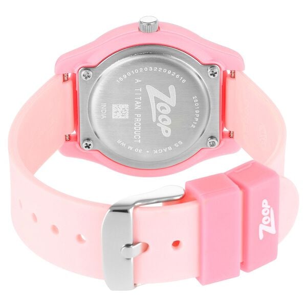 Zoop NU26019PP12W Kids Analog Watch with White Dial & Pink Strap