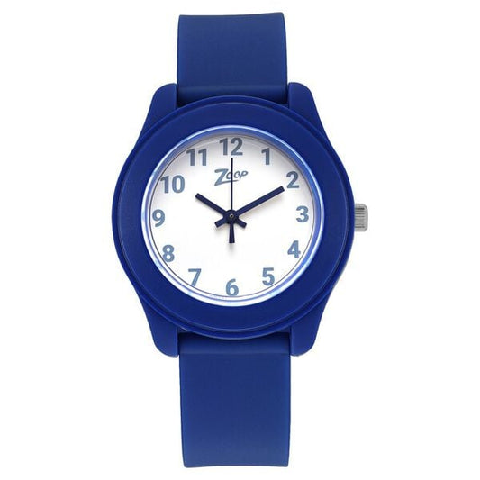 Zoop NU26019PP24W Analog Kids Watch with White Dial & Blue PU Strap