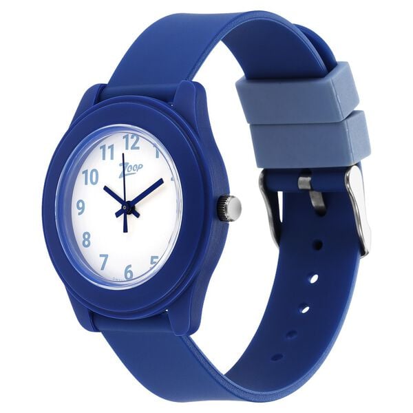 Zoop NT26019PP24W Kids Analog Quartz White Dial Blue Strap Watch by Titan