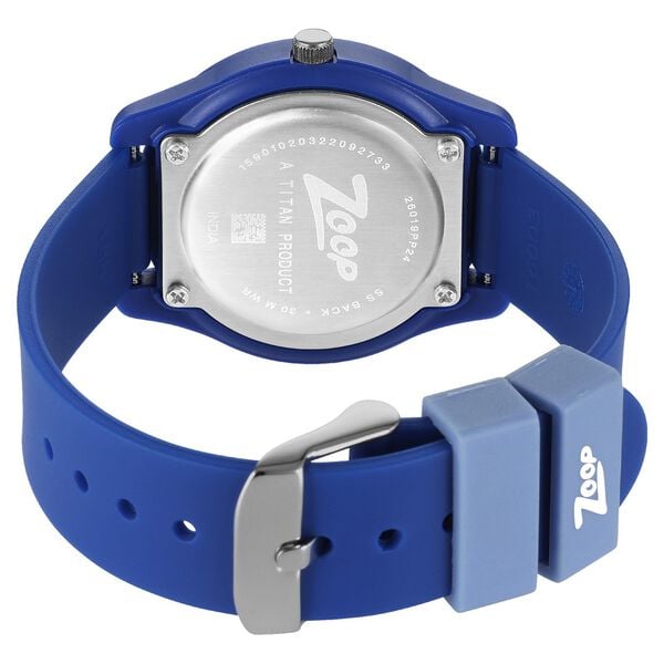 Zoop NT26019PP24W Kids Analog Quartz White Dial Blue Strap Watch by Titan